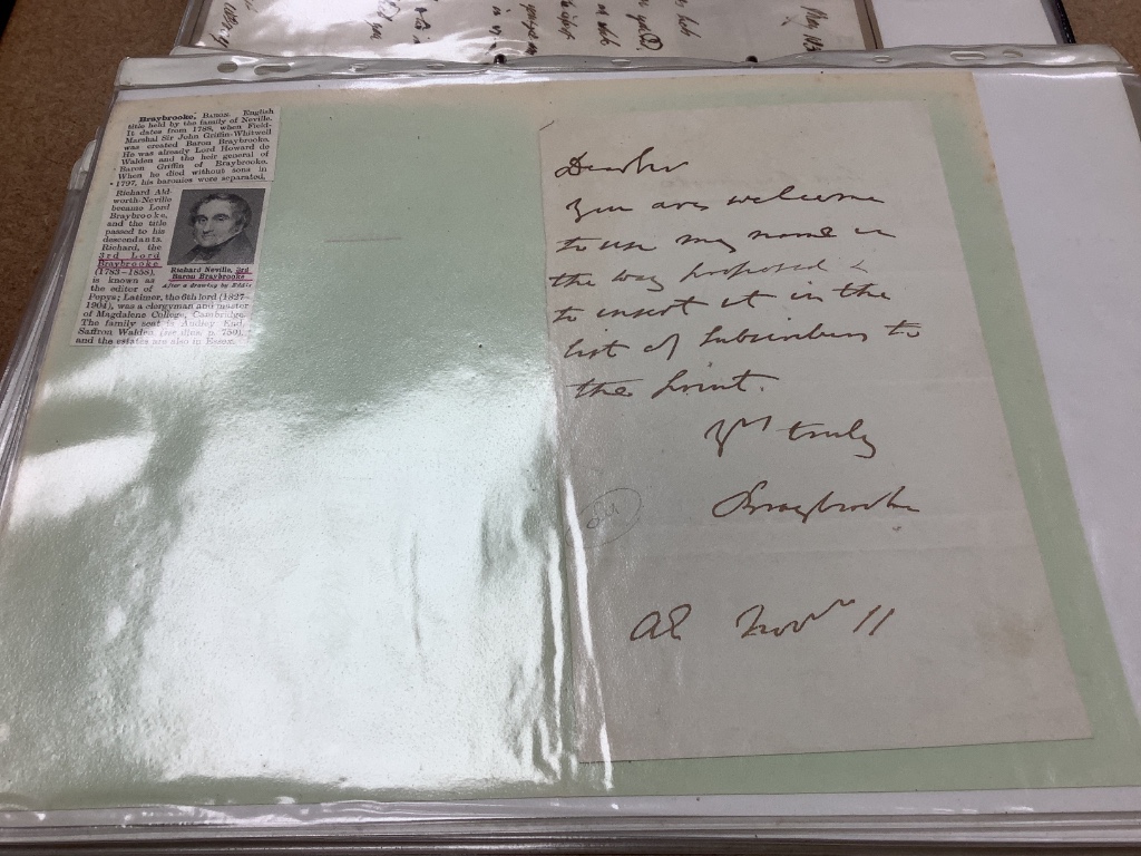 A collection of autographs and letters